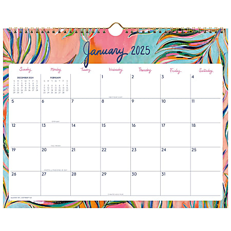 2025 EttaVee™ For Cambridge® Monthly Wall Calendar, 15" x 12", Leaf, January 2025 To December 2025, EV21-707
