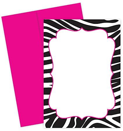 Great Papers! Flat Card Invitation, 5 1/2" x 7 3/4", 127 Lb, Zebra, Black/White, Pack Of 20