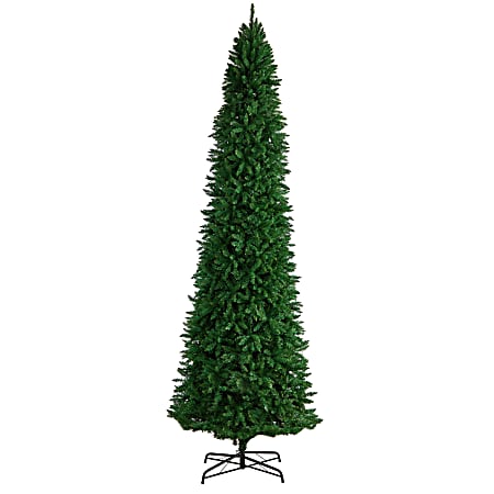 Nearly Natural Mountain Pine 144”H Slim Artificial Christmas Tree With Bendable Branches, 144”H x 45”W x 45”D, Green