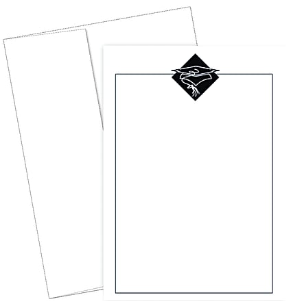 Great Papers! Graduation Invitation Kit, 5 1/2" x 7 3/4", Grad Hat, Black/White, Pack Of 20