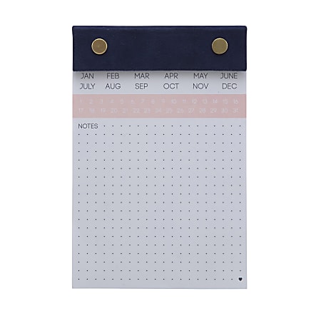 See Jane Work® Desktop Notepad, 6-1/8" x 4-1/8", 300 Sheets, Navy/Gold