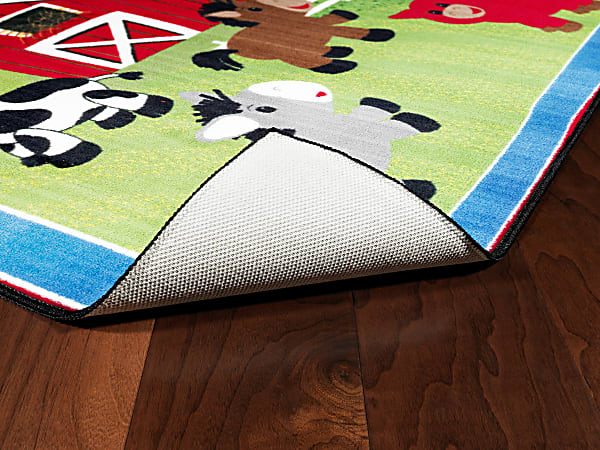 Flagship Carpets Cutie Barnyard Rug, Rectangle, 3' x 5', Multicolor