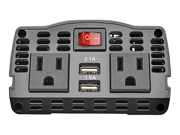 Tripp Lite 375W Ultra-Compact Car Power Inverter with 2 AC Outlets, 2 USB Charging Ports AC to DC - DC to AC power inverter - 12 V - 375 Watt - output connectors: 4