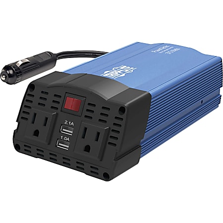 Eaton Tripp Lite Series 375W Ultra-Compact Car Power Inverter with 2 AC Outlets, 2 USB Charging Ports AC to DC - PV375USB