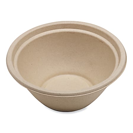 World Centric® Fiber Bowls, 32 Oz, Natural Paper, Pack Of 500 Bowls