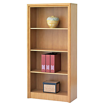 Office Depot® Brand State Street 4-Shelf Bookcase, 63 1/8"H x 30 1/8"W x 12 5/8"D, Canyon Maple