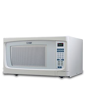 Commercial Chef Small Countertop Microwave With Digital Display 0.7 Cu Ft  White - Office Depot