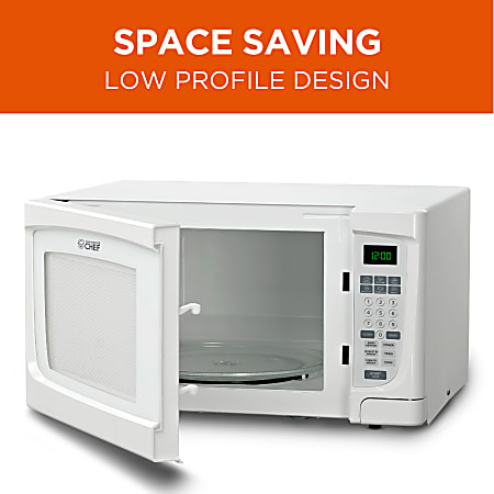 Commercial Chef Small Countertop Microwave With Digital Display 0.7 Cu Ft  White - Office Depot