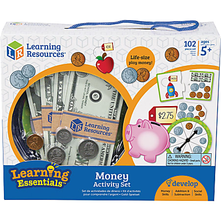 Learning Resources Money Activity Set - Theme/Subject: Learning - Skill Learning: Visual, Money, Addition, Subtraction, Making Change, Equivalence, Counting, Fine Motor, Problem Solving, Tactile Discrimination, Self-help - 4 Year & Up - Multi