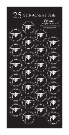 Great Papers! Grad Foil Seals, 1", Hat Silhouette, Black/Silver, Pack Of 50