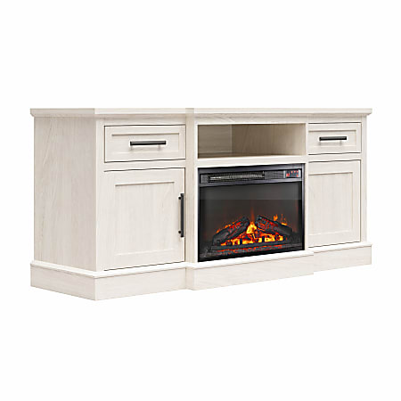 Ameriwood Home Gablewood Electric Fireplace & TV Console For TVs Up To 65", 27-5/16"H x 58"W x 19-1/8"D, White Oak