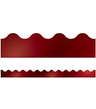 Carson Dellosa Sparkle And Shine Scalloped Border Strips, 2-1/4" x 36", Cherry Foil, Pack Of 13 Border Strips