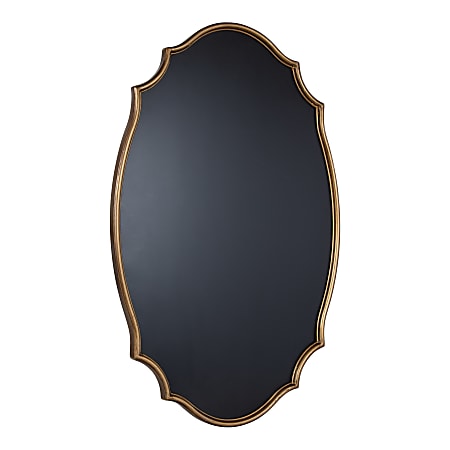 Kate and Laurel Leanna Magnetic Framed Chalkboard, Metal, 24” x 36”, Black, Gold Wood Frame
