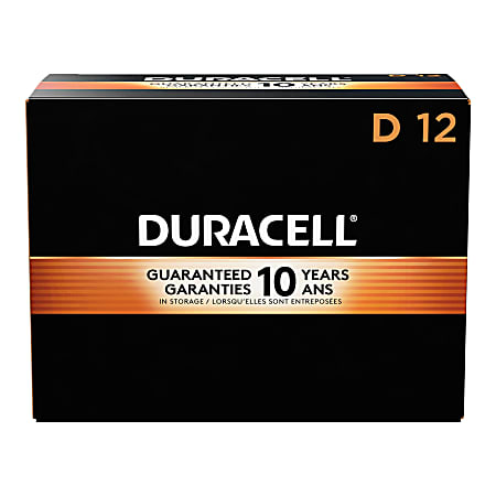 Duracell Coppertop D Alkaline Batteries, Box Of 12,