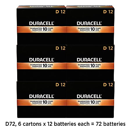 Duracell Coppertop D Alkaline Batteries Box Of 12 Case Of 6 Boxes - Office  Depot