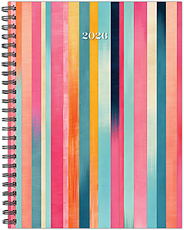 2026 Willow Creek Press Softcover Weekly/Monthly Planner, 6-1/2" x 8-1/2", Happy Stripe, January To December, 56677