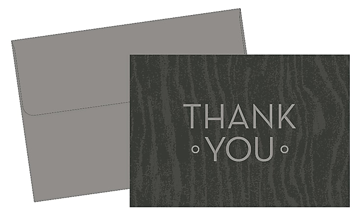 Great Papers! Thank You Cards, 4 7/8" x 3 3/8", Wood Grain, Gray, Pack Of 20