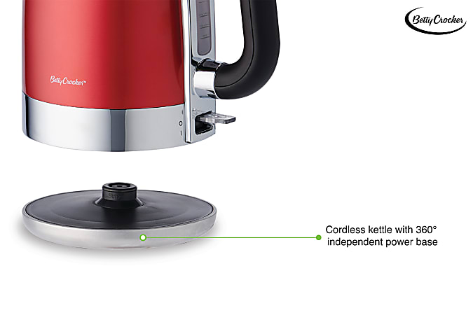 Betty Crocker Cordless Jug Kettle Red Office Depot