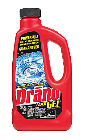 Drano Max Gel Clog Remover - Ready-To-Use - 32 fl oz (1 quart)Bottle - 12 / Carton - Clear