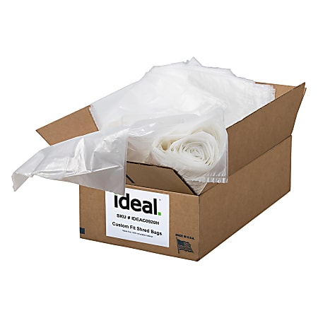 ideal. Shredder Bags, For Model 2503/2604/3104, 40 Gallons, 33-1/2" x 47-1/2", Pack Of 80