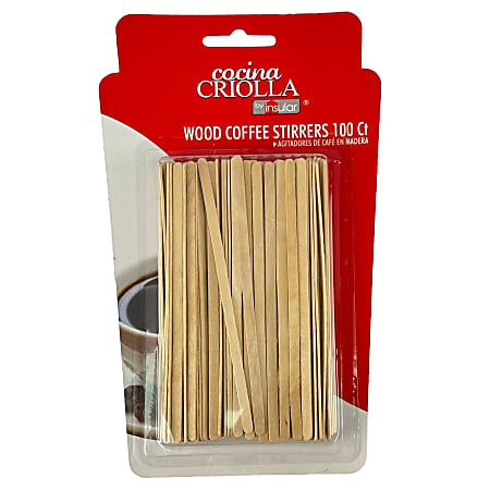 Cocina Criolla Wooden Coffee Stirrers, Total Qty 100