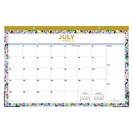 2024-2025 Day Designer Blurred Spring Academic Monthly Desk Pad Planning Calendar, 17" x 11", July to June