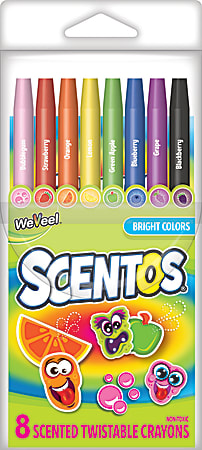 Scentos Twistable Scented Crayons, Assorted Colors, Pack Of 8