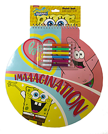 Inkology Jumbo Sketchbooks, 13", 25 Pages (50 Sheets), SpongeBob Squarepants, Pack Of 6 Sketchbooks