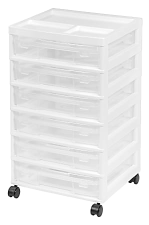 IRIS 6-Case Scrapbook Cart, 26-3/4"H x 15-7/8"W x 14-1/4"D, White