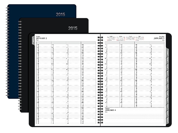 FORAY™ Daily Planner, 7 7/8" x 11", 30% Recycled, Assorted Colors, January-December 2015