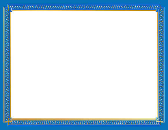 Geographics Tree Free Certificates, 8-1/2" x 11", Elegant Blue, Pack Of 15 Certificates