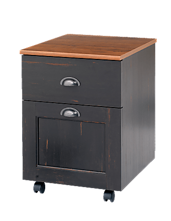 Realspace® Shore Mini Solutions 19-1/2"D Vertical 2-Drawer Rolling Pedestal File Cabinet, Antique Black