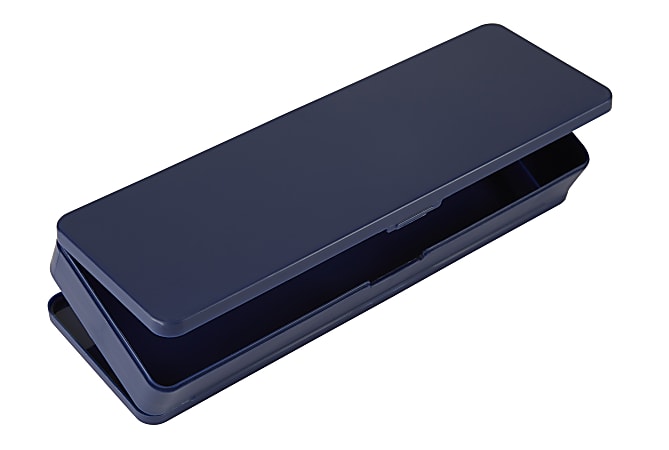 Office Depot® 2-Compartment Pencil Box, 2-7/8" x 8-1/2", Navy