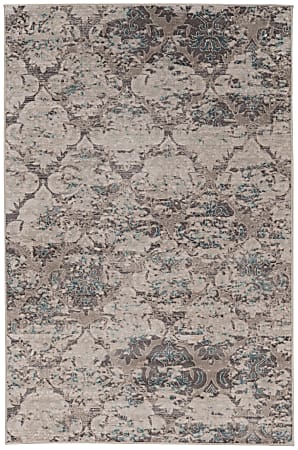 Linon Paramount Area Rug, 5' x 7-1/2', Trellis Gray/Charcoal