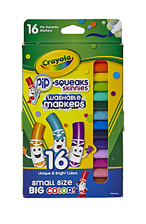 Crayola® Pip-Squeaks™ Skinnies Markers, Assorted Colors, Pack Of 16