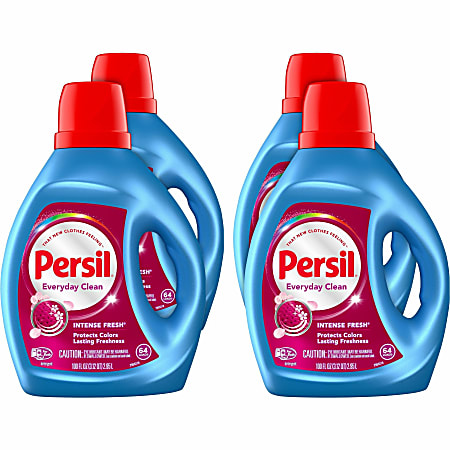 Persil ProClean Power-Liquid Detergent - For Clothing - Liquid - 100 fl oz (3.1 quart) - Intense Fresh Scent - Blue Bottle - 4 / Carton