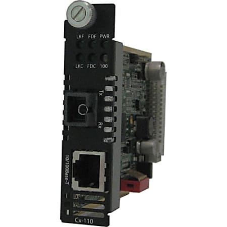 Perle CM-110-S1SC40D Fast Ethernet Media Converter - 1 x Network (RJ-45) - 1 x SC Ports - 10/100Base-TX, 100Base-BX - Internal
