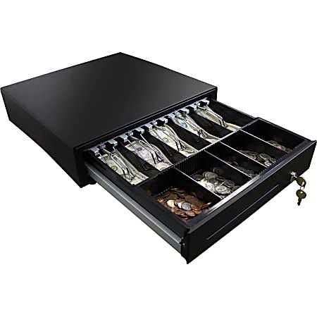 Heavy Duty Cash Till Drawer With 5 Bills 5 Coins Tray Removable Insert Safe Box 