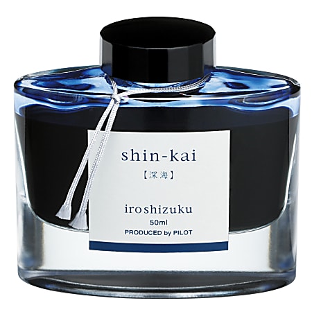 Pilot® Iroshizuku Fountain Pen Ink, Shin-kai Deep Sea Blue Black, 50 mL Bottle