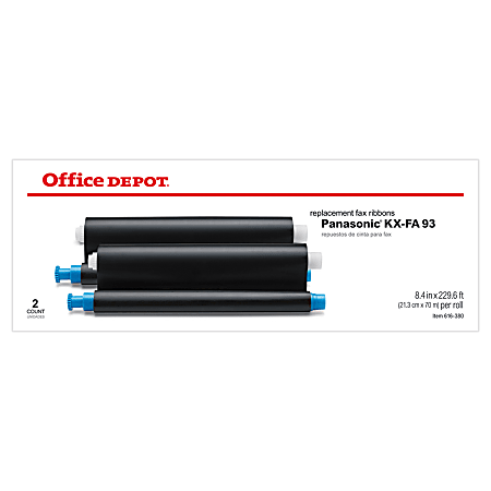 Office Depot&reg; Brand KX-FA93 (Panasonic KX-FA93) Thermal Fax Ribbon, Pack Of 2