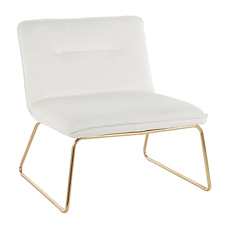 LumiSource Casper Accent Chair, Gold/Cream