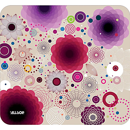 Allsop NatureSmart Image Mousepad - Retro Floral - (30594) - Retro Floral - 0.10" Height x 8.50" Width - Natural Rubber, Latex - Anti-skid