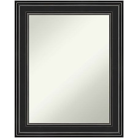 Amanti Art Non-Beveled Rectangle Framed Bathroom Wall Mirror, 29-1/2" x 23-1/2", Ridge Black