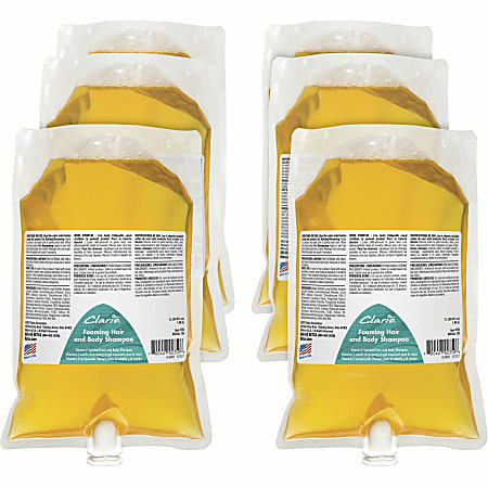 Betco Clario Foaming Hand, Hair and Body Shampoo Refills - Fresh Scent - 33.8 fl oz (1000 mL) - Hair, Body, Skin, Hand, Bath - 7582900