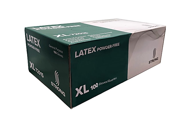 STRONG Powder-Free Latex Food Service Gloves, X-Large, Cream, 100 Gloves Per Box, Case Of 10 Boxes