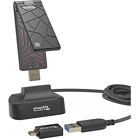 Plugable WiFi 6 USB WiFi Adapter for Desktop PC and Laptops AX1800