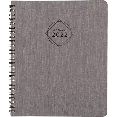 AT-A-GLANCE® 13-Month Elevation Weekly/Monthly Planner, 7" x 8-3/4", Gray, January 2022 To January 2023, 75546L05