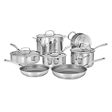 Cuisinart MultiClad Pro MCP194 20N Saucepan with cover 1 gal - Office Depot