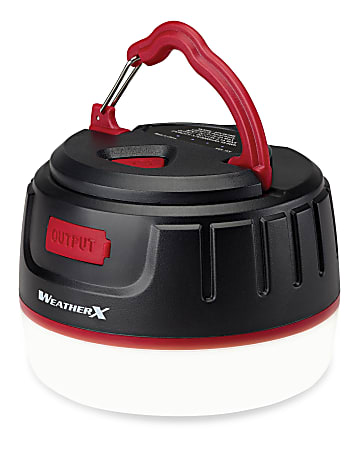WeatherX 16-LED Rechargeable Lantern, 3-3/16", Black/Red