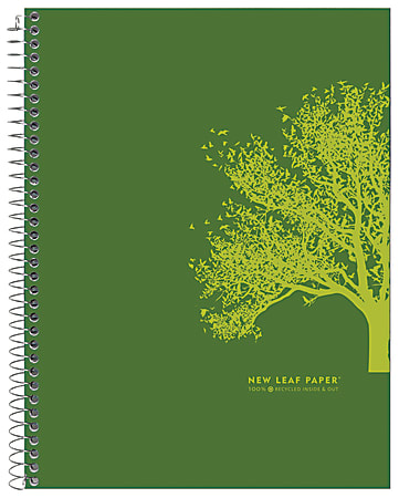New Leaf® Think & Smile 100% Recycled Notebook, 8" x 10 1/2", 1 Subject, College Ruled, 70 Sheets, Assorted Colors (No Color Choice)